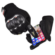 Заредете изображение във визуализатора на галерията – Motorcycle phone gloves with knuckle protector – black
