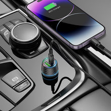 Заредете изображение във визуализатора на галерията – Borofone Car charger BZ21 Brilliant - USB + Type C - QC 3.0 PD 48W black
