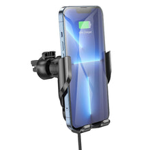 Заредете изображение във визуализатора на галерията – HOCO car holder with wireless charging automatic 15W Enlightener CA202 black
