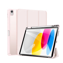Заредете изображение във визуализатора на галерията – Dux Ducis Toby case for iPad 10.9'' 2022 (10 gen.) cover with stylus holder Apple Pencil smart cover stand pink
