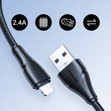 Заредете изображение във визуализатора на галерията – Joyroom cable USB - Lightning 2.4A 0.25 m black (S-UL012A11)
