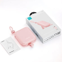 Заредете изображение във визуализатора на галерията – Joyroom power bank with USB C and Lightning cables and stand Cutie Series 10000mAh 22.5W pink (JR-L008)
