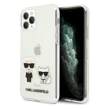 Заредете изображение във визуализатора на галерията – Original Case KARL LAGERFELD - Karl &amp; Choupette Hard Case KLHCN58CKTR for Iphone 11 Pro Transparent
