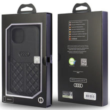 Заредете изображение във визуализатора на галерията – Original Case AUDI hardcase Genuine Leather AU-TPUPCIP12P-Q8/D1-BK for Iphone 12/ 12 Pro black
