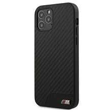 Заредете изображение във визуализатора на галерията – Etui BMW BMHCP12LCABBK iPhone 12 Pro Max 6,7" czarny/black hardcase M Collection PU Carbon
