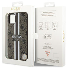 Заредете изображение във визуализатора на галерията – Guess GUHMN61P4RPSW iPhone 11 / Xr brown/brown hardcase 4G Printed Stripes MagSafe
