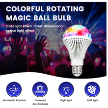 Заредете изображение във визуализатора на галерията – Disco LED bulb Mini Party light RGB rotating E27 LBCRL
