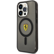 Заредете изображение във визуализатора на галерията – Original FERRARI hardcase Translucent Magsafe FEHMP14LURKK for Iphone 14 Pro Black
