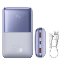 Заредете изображение във визуализатора на галерията – Baseus Baseus Pro 20000mAh 22.5W Powerbank Violet with USB Type A - USB Type C 3A 0.3m cable (PPBD040305)
