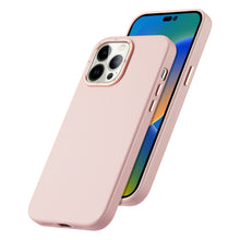 Заредете изображение във визуализатора на галерията – Dux Ducis Grit Leather Case for iPhone 14 Pro Max Elegant Faux Leather Cover (MagSafe Compatible) Pink
