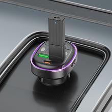 Заредете изображение във визуализатора на галерията – Borofone Transmitter FM BC47 Might MP3, Bluetooth - 2xUSB + Type C - QC 3.0 18W PD 30W grey
