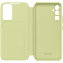 Заредете изображение във визуализатора на галерията – Samsung Smart View Wallet Case for Samsung Galaxy A34 5G Cover with Smart Flip Window Card Wallet Lime (EF-ZA346CGEGWW)
