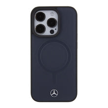 Заредете изображение във визуализатора на галерията – Original Case MERCEDES hardcase Smooth Leather MagSafe MEHMP15X23RCMV for Iphone 15 Pro Max Navy
