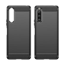 Заредете изображение във визуализатора на галерията – Carbon Case cover for Sony Xperia 10 V flexible silicone carbon cover black
