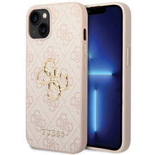 Заредете изображение във визуализатора на галерията – Guess 4G Big Metal Logo case for iPhone 15 Plus - pink
