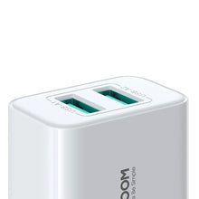 Заредете изображение във визуализатора на галерията – Joyroom JR-TCN04 2xUSB-A 10.5W 2.1A mains charger - white

