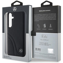 Заредете изображение във визуализатора на галерията – Original Case - hardcase Leather Curved Stitches MEHCS24S23RBCSK for Samsung Galaxy S24 Black
