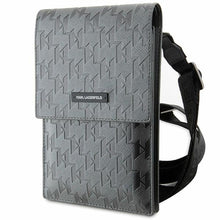 Заредете изображение във визуализатора на галерията – Original KARL LAGERFELD Handbag Saffiano Mongram Plaque KLWBSAMSMG silver
