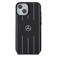 Заредете изображение във визуализатора на галерията – Original Case MERCEDES hardcase Double Layer Crossed Lines MagSafe MEHMP15S23HRSK for Iphone 15 Black
