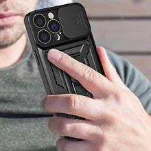 Заредете изображение във визуализатора на галерията – Hybrid Armor Camshield case for Xiaomi Redmi A1+ armored case with camera cover black
