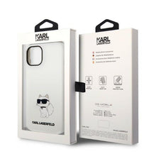Заредете изображение във визуализатора на галерията – Karl Lagerfeld KLHMP14SSNCHBCH iPhone 14 6.1" hardcase white/white Silicone Choupette MagSafe
