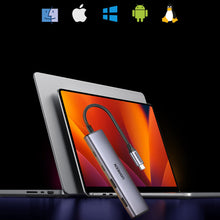 Заредете изображение във визуализатора на галерията – HUB USB-C - 2 x USB-A / 2 x USB-C 20 cm Ugreen CM473 - gray
