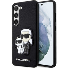 Заредете изображение във визуализатора на галерията – Original KARL LAGERFELD Case Saffiano Karl&amp;Choupette KLHCS23SSANKCPK for Samsung Galaxy S23 Plus black
