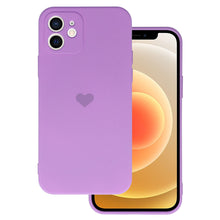 Заредете изображение във визуализатора на галерията – Vennus Silicone Heart Case for Iphone 12 design 1 purple
