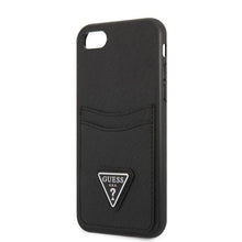Заредете изображение във визуализатора на галерията – Guess GUHCI8PSATPK iPhone 7/8 SE 2020 / SE 2022 hardcase black/black hardcase Saffiano Triangle Logo Cardslot
