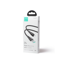 Заредете изображение във визуализатора на галерията – Joyroom cable USB - Lightning 2.4A Surpass Series 3 m black (S-UL012A11)
