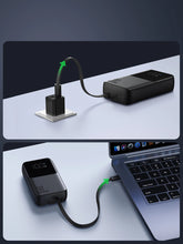 Заредете изображение във визуализатора на галерията – Joyroom powerbank 30W 10000mAh with built-in Lightning and USB-C cables black (JR-PBC06)
