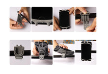 Заредете изображение във визуализатора на галерията – Swivel silicone bike holder with replaceable head - black
