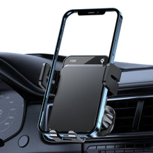 Заредете изображение във визуализатора на галерията – Joyroom Qi wireless 15W automatic car charger electric phone holder (dashboard and air vent) black (JR-ZS219)
