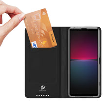 Заредете изображение във визуализатора на галерията – Dux Ducis Skin Pro Case for Sony Xperia 10 V Flip Card Wallet Stand Black
