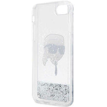 Заредете изображение във визуализатора на галерията – Karl Lagerfeld KLHCI8LNKHCH iPhone 7/8/ SE 2020/2022 silver/silver hardcase Glitter Karl Head
