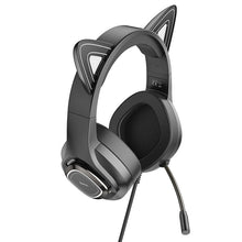 Заредете изображение във визуализатора на галерията – HOCO Gaming headphones Cute Cat Luminous W107 phantom
