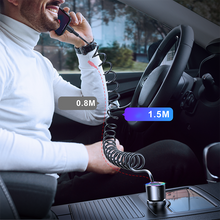 Заредете изображение във визуализатора на галерията – Joyroom 3-in-1 fast car charger with Lightning cable 1.5m 17W black (JR-CL25)
