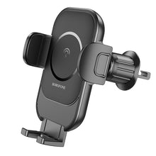Заредете изображение във визуализатора на галерията – Borofone Car holder BH204 Blue Charm with induction charging to air vent black
