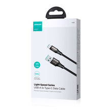 Заредете изображение във визуализатора на галерията – Joyroom Light-Speed ​​Series SA25-AC6 USB-A / USB-C Fast Transfer Cable 100W 1.2m - Black
