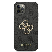 Заредете изображение във визуализатора на галерията – Guess GUHCP12M4GMGGR iPhone 12/12 Pro 6,1" szary/grey hardcase 4G Big Metal Logo
