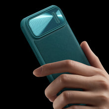 Заредете изображение във визуализатора на галерията – Nillkin CamShield Leather S Case iPhone 14 Plus cover with camera cover blue
