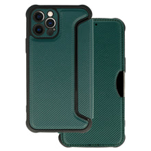 Заредете изображение във визуализатора на галерията – Razor Carbon Book Case for Iphone 12 Pro dark green
