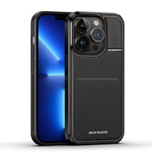 Заредете изображение във визуализатора на галерията – 3 in 1 Case for iPhone 13 Pro with MagSafe Wallet RFID Blocking Stand Dux Ducis Rafi Mag - Black
