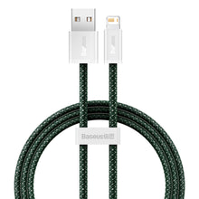 Заредете изображение във визуализатора на галерията – Baseus Dynamic 2 Series USB-A - Lightning 2.4A 480Mb/s cable 1m green
