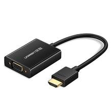 Заредете изображение във визуализатора на галерията – Ugreen cable adapter cable HDMI (male) - VGA (female) black (MM102)
