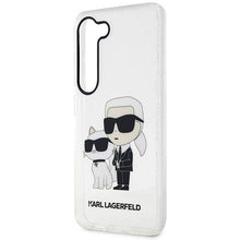 Заредете изображение във визуализатора на галерията – Karl Lagerfeld KLHCS23MHNKCTGT S23+ S916 transparent hardcase Gliter Karl&amp;Choupette
