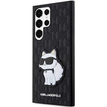 Заредете изображение във визуализатора на галерията – Karl Lagerfeld KLHCS23LSAKLHCPK S23 Ultra S918 hardcase black/black Saffiano Monogram Choupette
