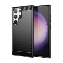 Заредете изображение във визуализатора на галерията – Carbon Case for Samsung Galaxy S24 Ultra Flexible Silicone Carbon Cover - Black
