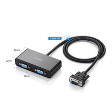 Заредете изображение във визуализатора на галерията – Ugreen 40254 1x2 VGA splitter - black
