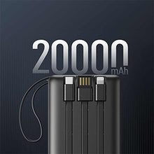 Заредете изображение във визуализатора на галерията – Power bank veger c20 - 20 000mah (micro + typ c + lightning 8-pin) black - TopMag
